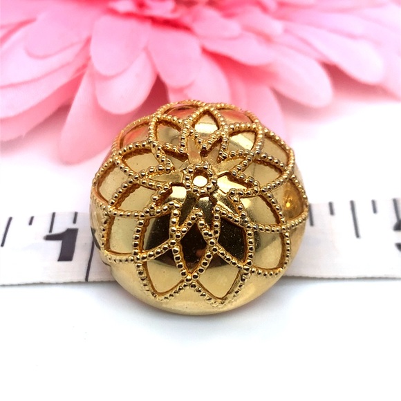 2/$10 Gold Filigree Dome Earrings - Picture 4 of 8